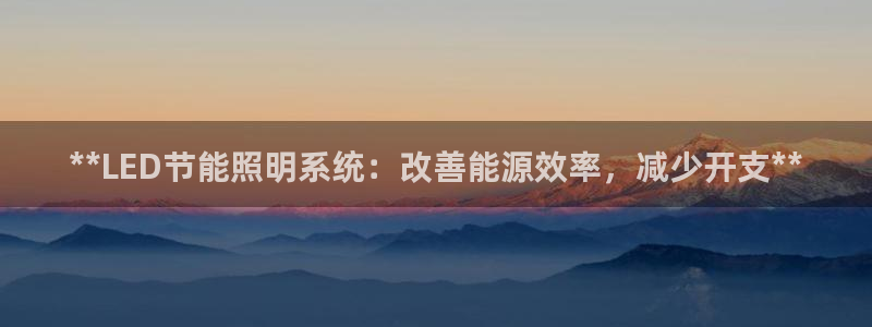 **LED节能照明系统：改善能源效率，减少开支**