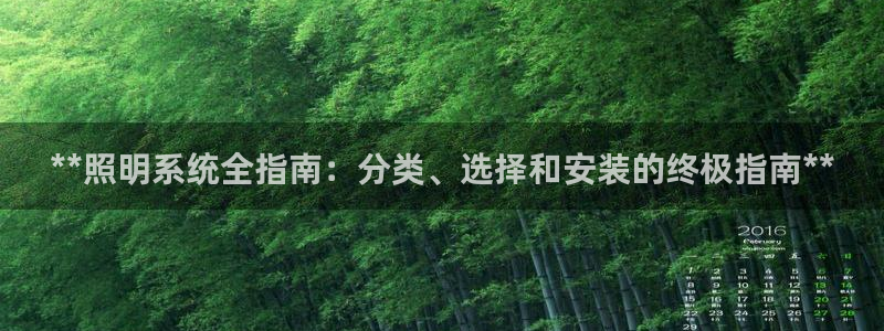 **照明系统全指南：分类、选择和安装的终极指南**