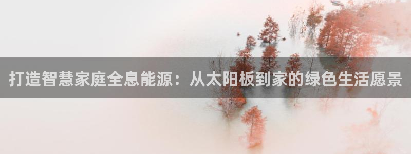 打造智慧家庭全息能源:从太阳板到家的绿色生活愿景