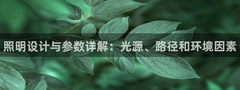 照明设计与参数详解：光源、路径和环境因素